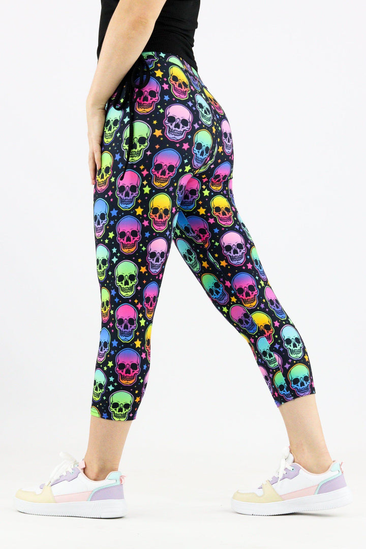 Skull Super Star - Casual Capri Leggings Casual Capri Leggings Pawlie   
