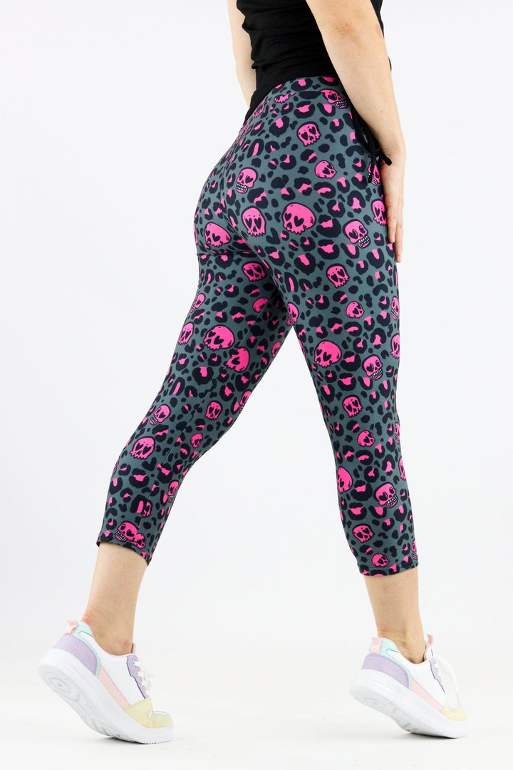 Skull Leopard - Casual Capri Leggings Casual Capri Leggings Pawlie   