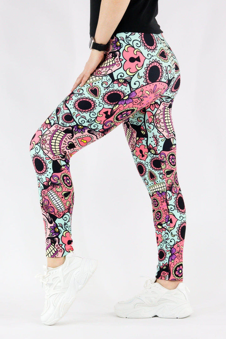 Calavera Skull - Casual Full Leggings Casual Full Leggings Pawlie   