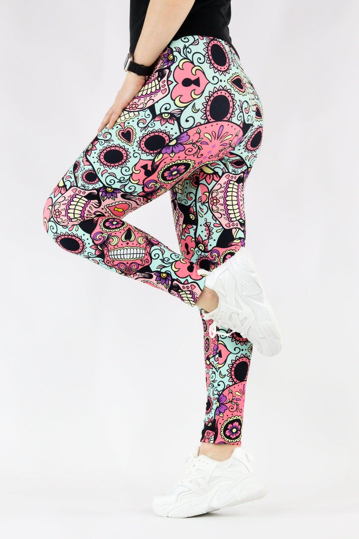 Calavera Skull - Casual Full Leggings Casual Full Leggings Pawlie   