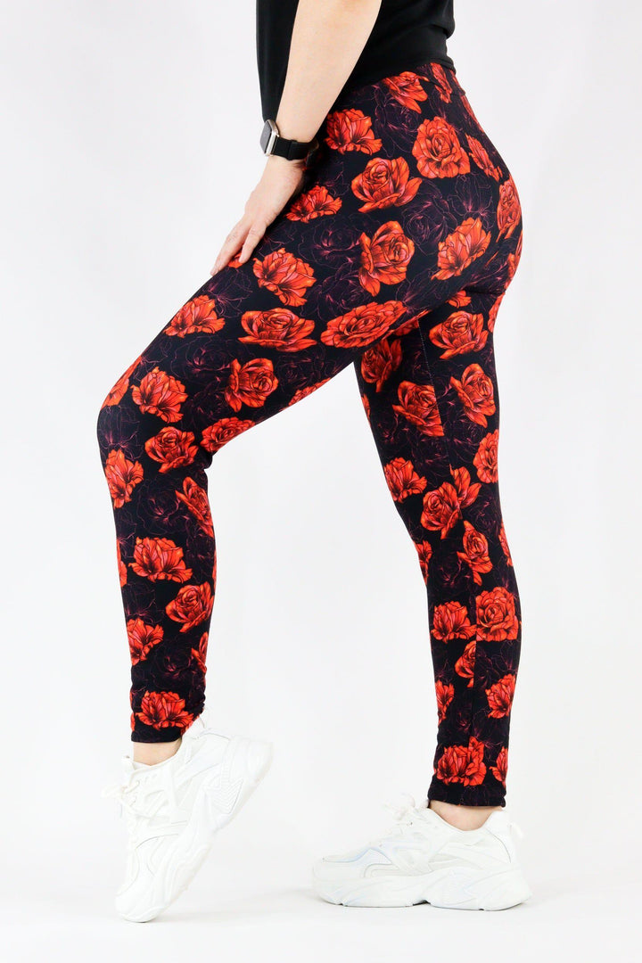 Red Red Rose - Casual - Long Full Leggings Casual Full Leggings Pawlie   