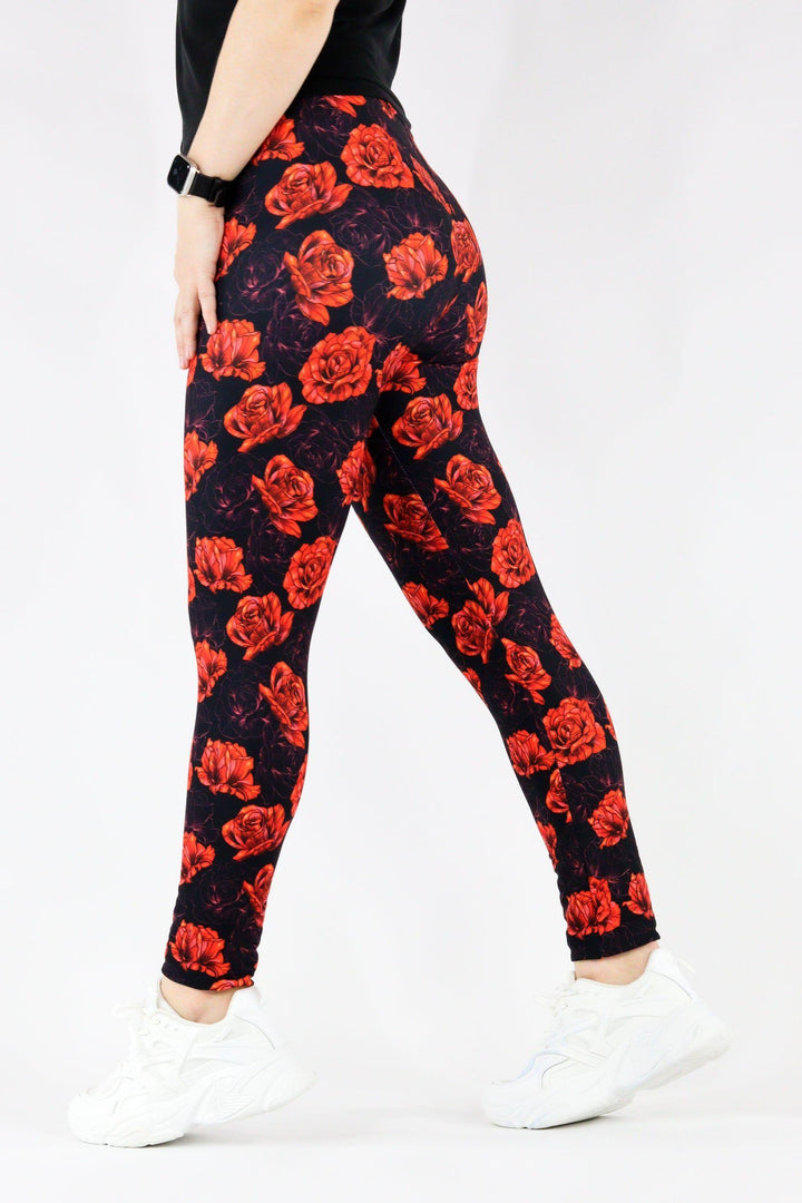 Red Red Rose - Casual - Long Full Leggings Casual Full Leggings Pawlie   
