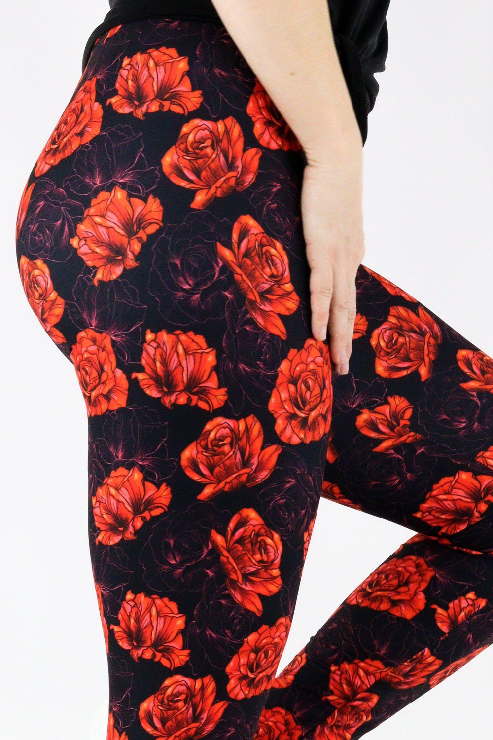 Red Red Rose - Casual - Long Full Leggings Casual Full Leggings Pawlie   