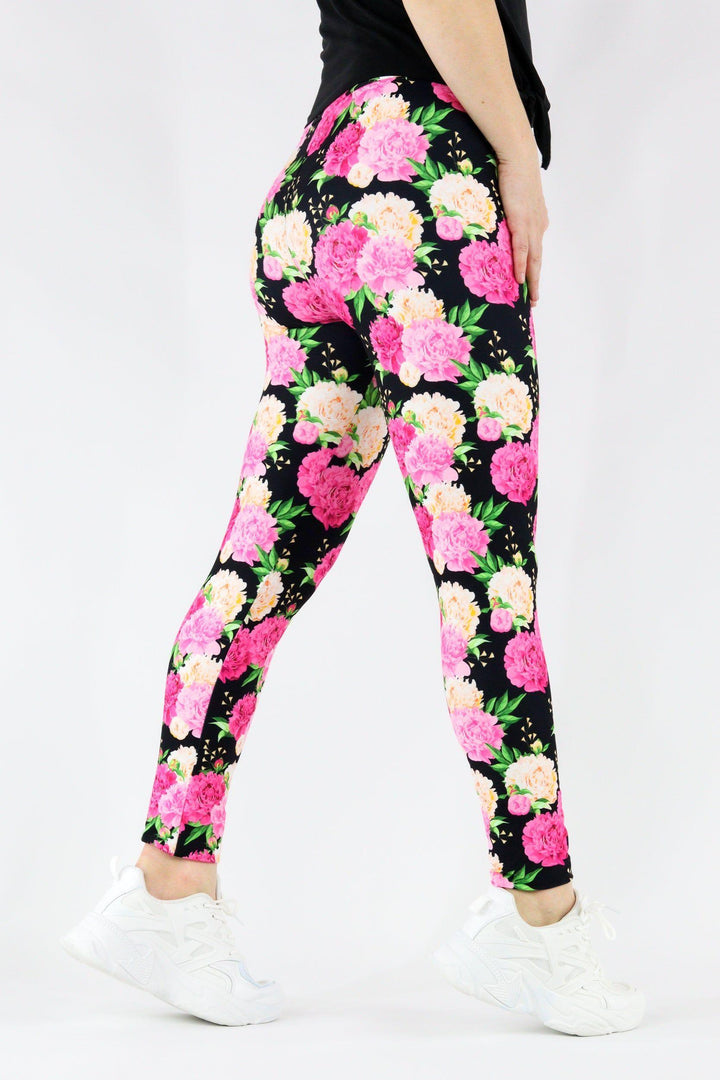 Pretty Peonies - Casual Full Leggings Casual Full Leggings Pawlie   