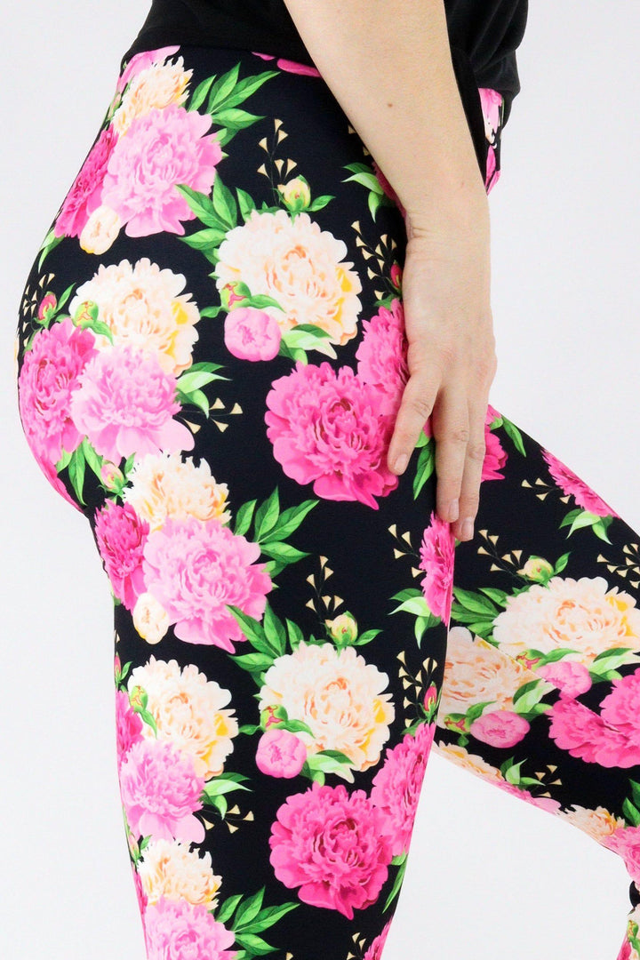 Pretty Peonies - Casual Full Leggings Casual Full Leggings Pawlie   