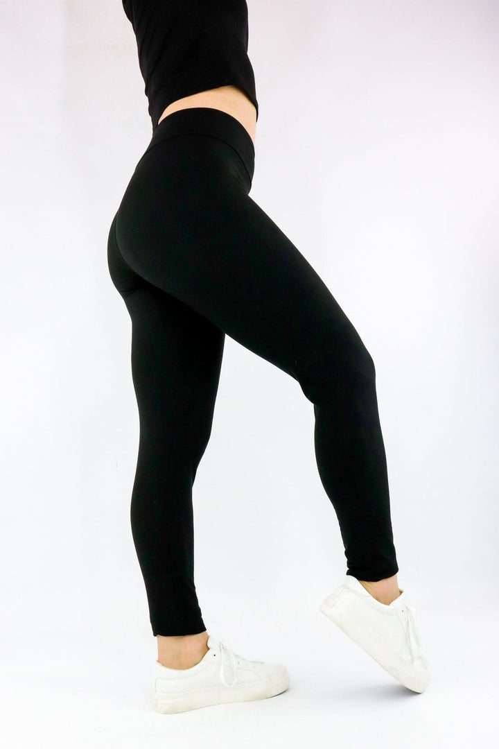 Plain Black - Casual - Long Full Leggings Casual Full Leggings Pawlie   