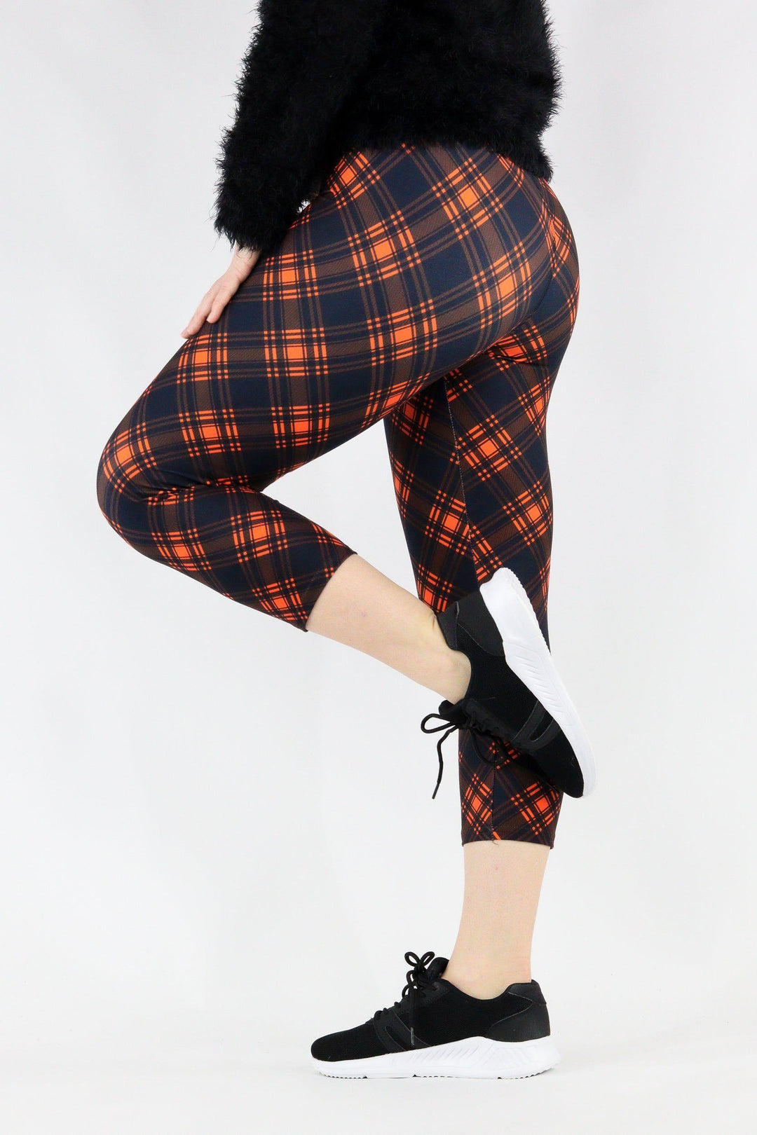 Red Plaid - Casual Capri Leggings Casual Capri Leggings Pawlie   