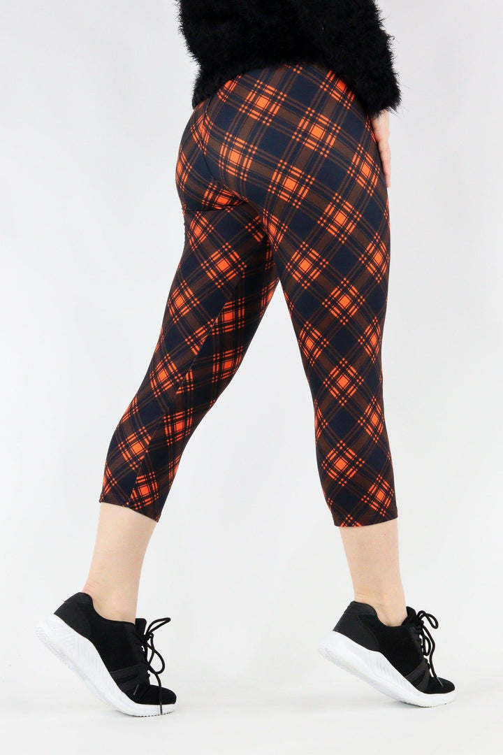 Red Plaid - Casual Capri Leggings Casual Capri Leggings Pawlie   