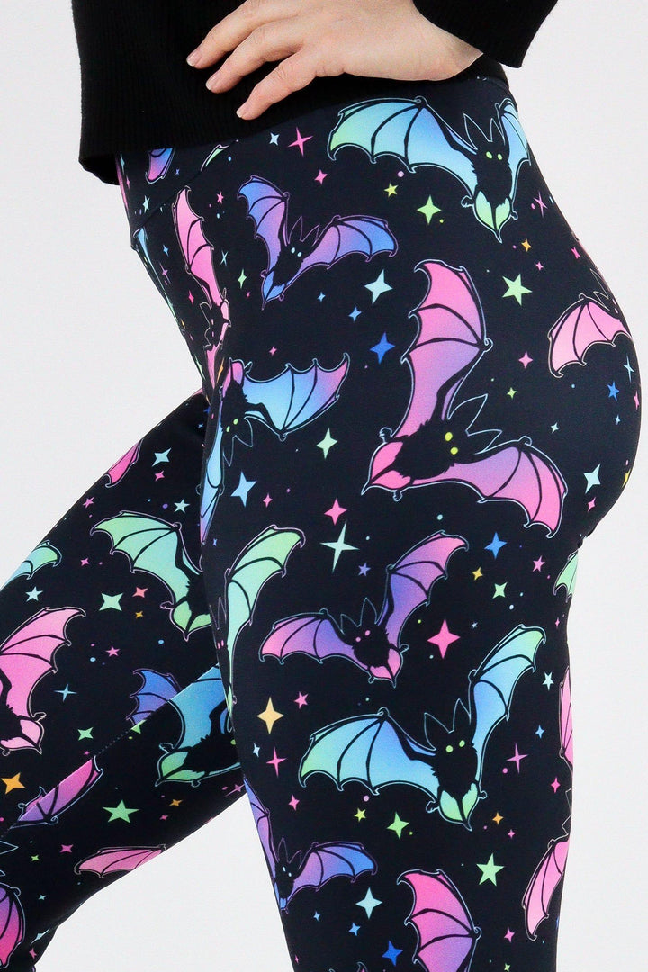 Neon Bats - Casual Capri Leggings Casual Capri Leggings Pawlie   