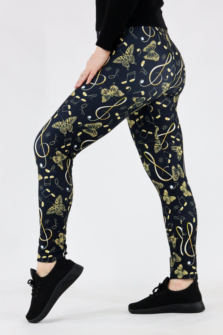 Musical Butterfly - Casual Full Leggings Casual Full Leggings Pawlie   