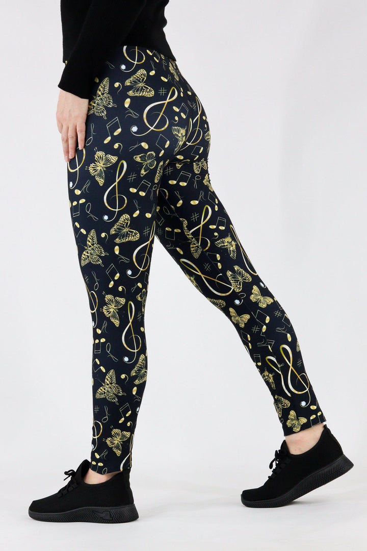 Musical Butterfly - Casual Full Leggings Casual Full Leggings Pawlie   