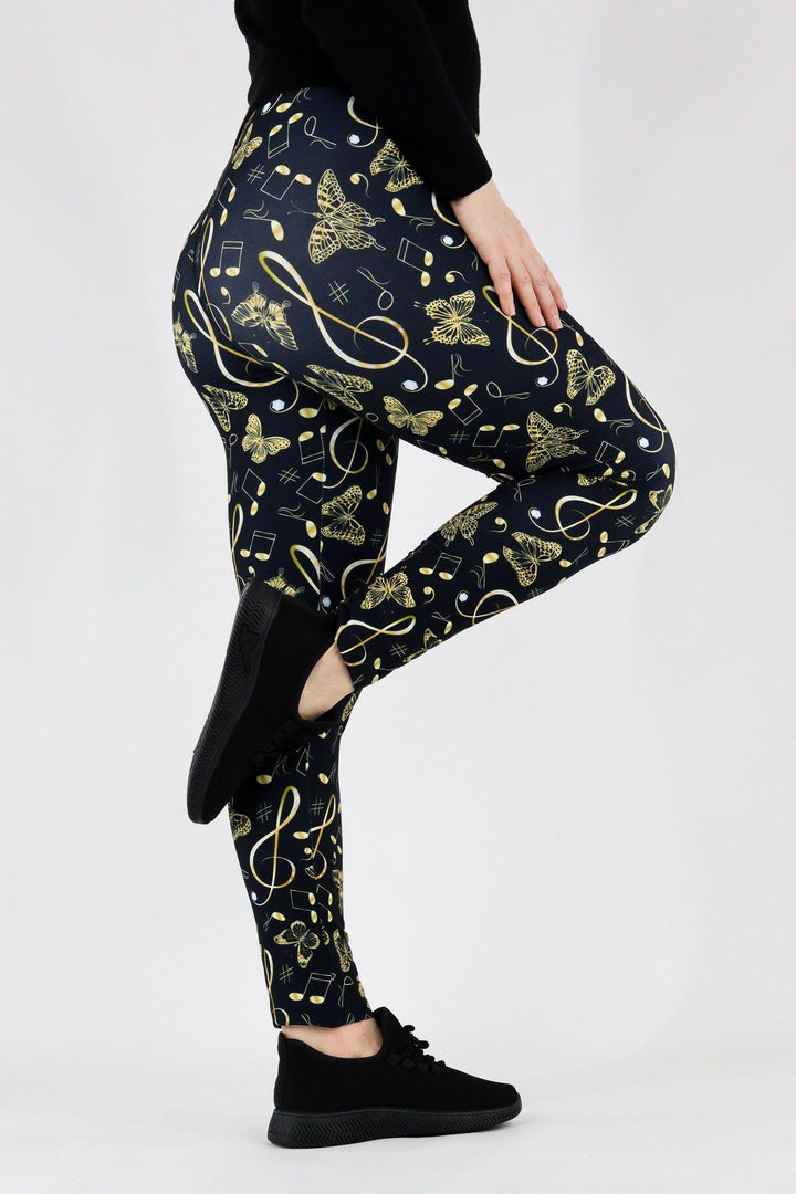 Musical Butterfly - Casual Full Leggings Casual Full Leggings Pawlie   