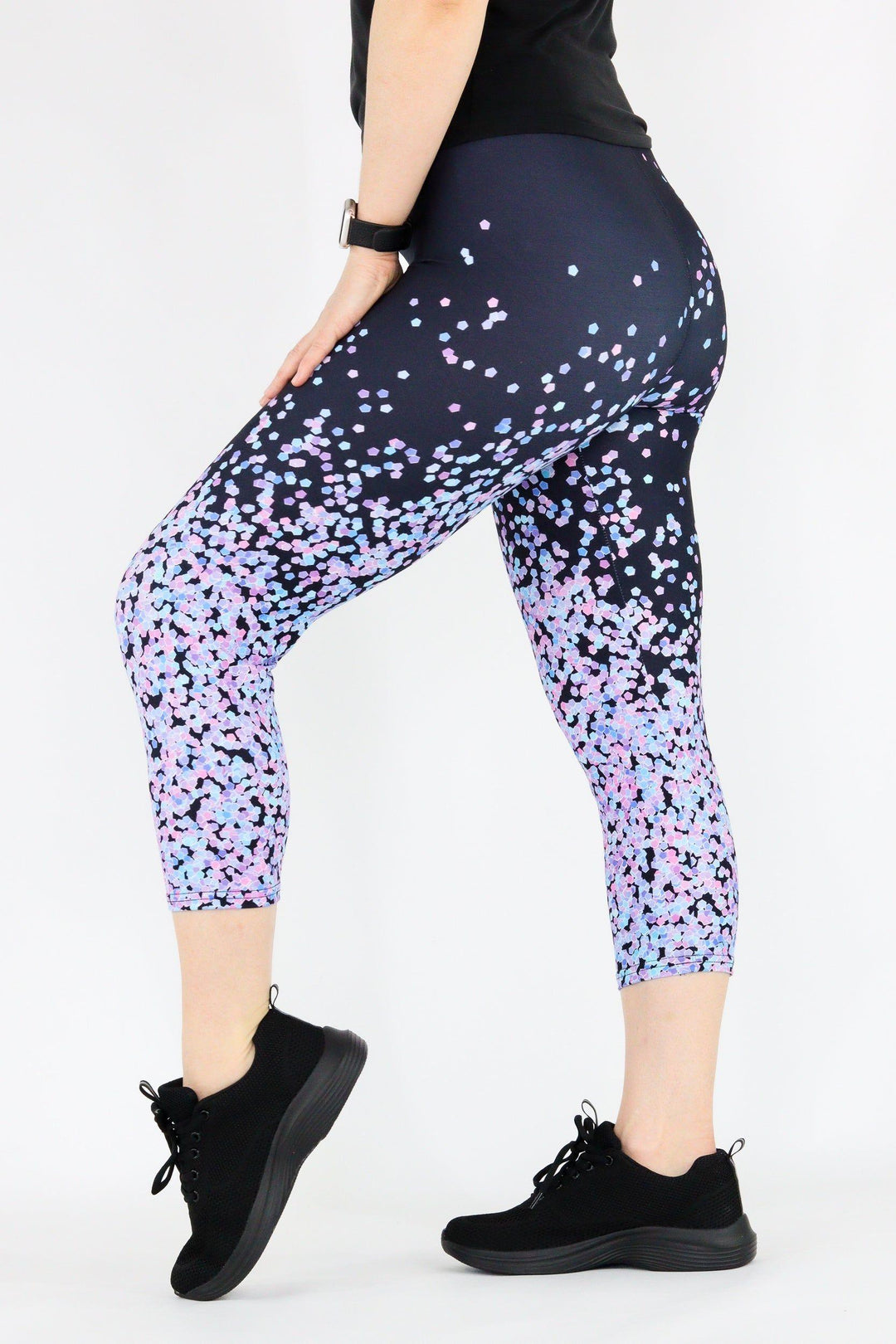 Purple Confetti - Casual Capri Leggings Casual Capri Leggings Pawlie   