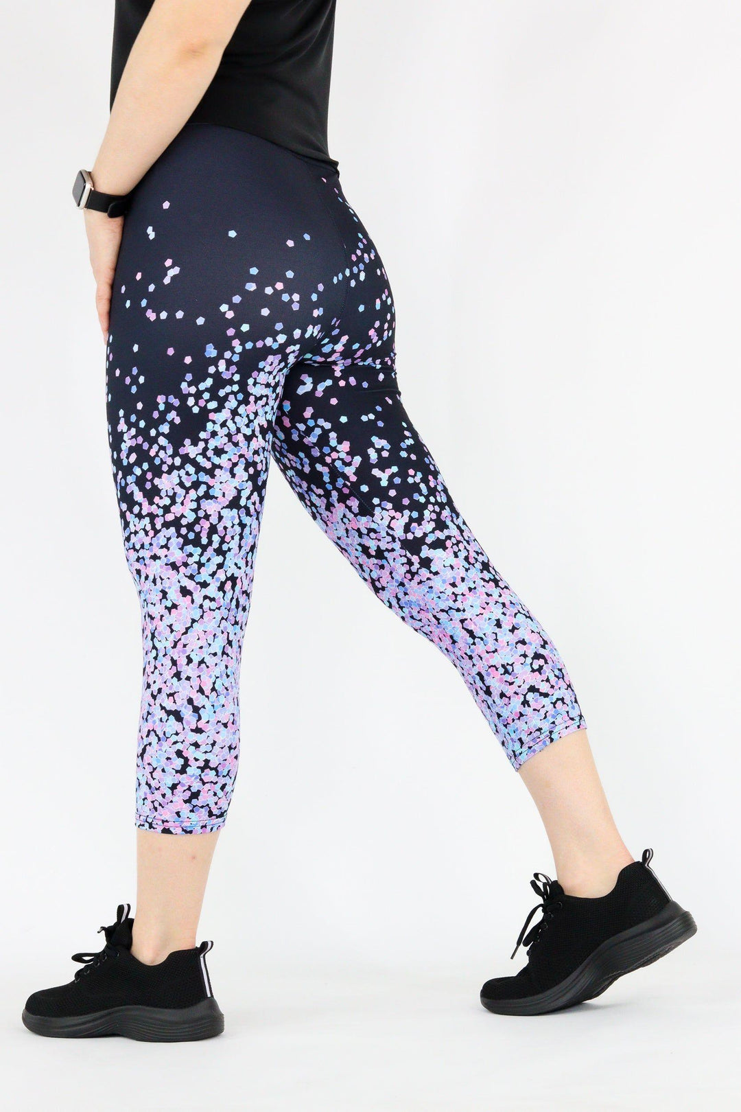 Purple Confetti - Casual Capri Leggings Casual Capri Leggings Pawlie   