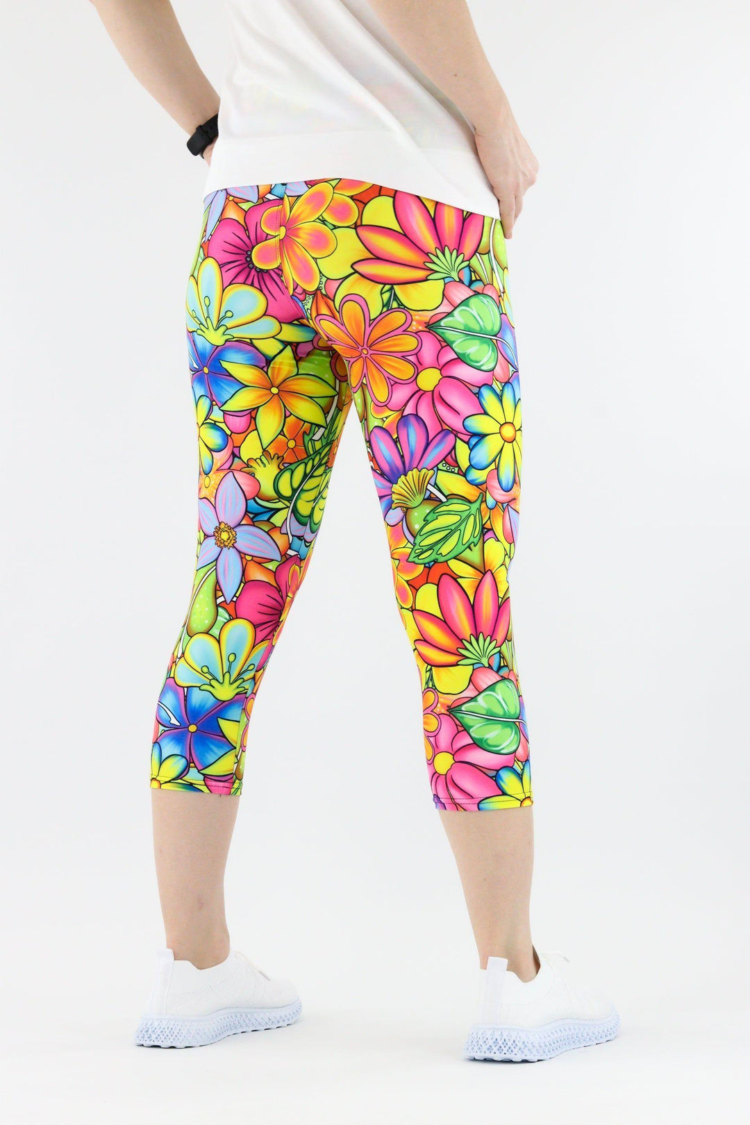 Tutti Frutti Flower - Casual - Capri Leggings Casual Capri Leggings Pawlie   